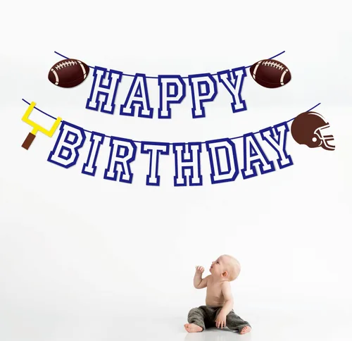 Miniatura 6 de Cartel de feliz cumpleaños de fútbol, decoraciones de fiesta de fútbol, letrero de feliz cumpleaños para decoración temática deportiva