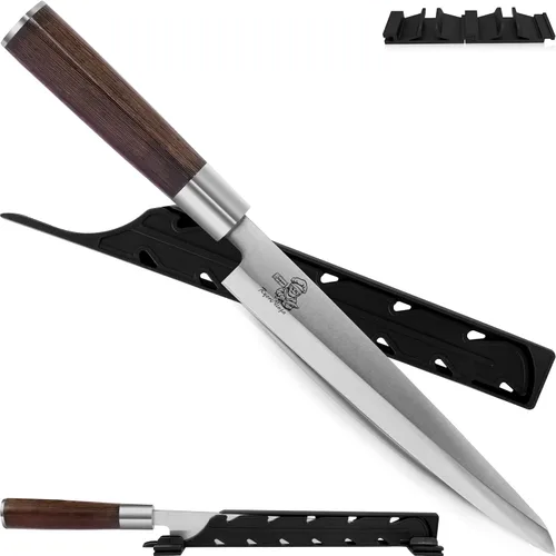 Dexter Sashimi - Cuchillo japonés de acero para sushi de 8.2 pulgadas, cuchillo profesional de cocina Yanagiba de acero inoxidable para cocinar con