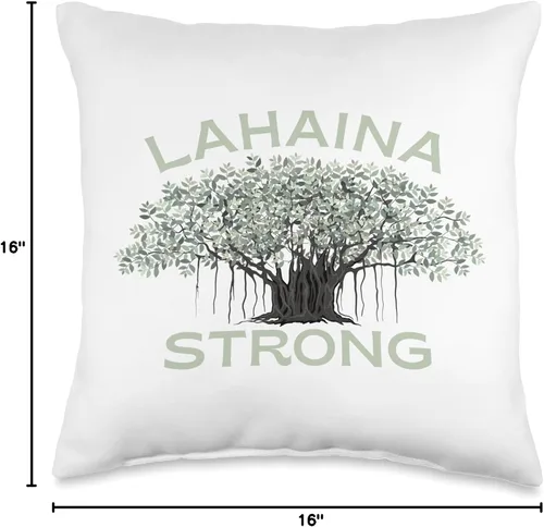 Miniatura 4 de Lahaina Banyan Tree Maui Hawaii Strong Almohada de tiro 16x16, multicolor