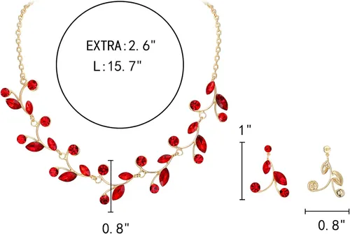 Miniatura 4 de EleQueen Women's Gorgeous Rhinestone Crystal Marquise-Cut Pear Shape Floral Necklace Earrings Jewelry Set for Wedding Bridal Party