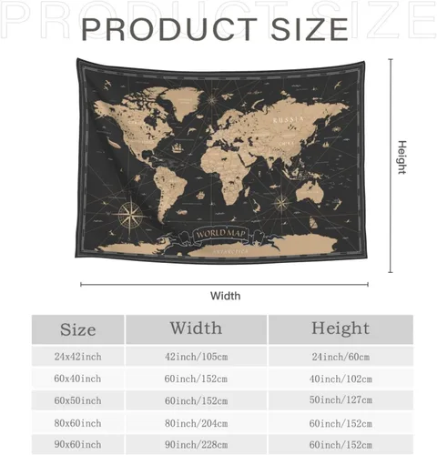 Miniatura 6 de MOUNDHONG Tapiz negro retro con mapa del mundo para colgar en la pared, tapiz de arte retro para pared, tapices de pared grandes para dormitorio