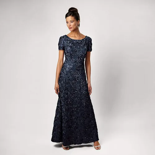 Miniatura 3 de Alex Evenings Vestido de encaje de roseta de manga corta para mujer talla grande