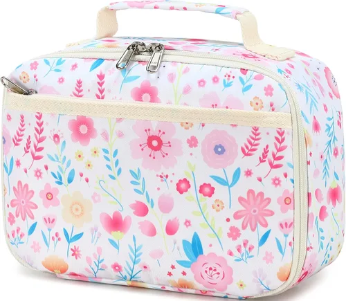 Miniatura 16 de LEDAOU Lonchera para Niños Bolsa de Almuerzo Aislada Niños Niñas Pequeños Lonchera Reutilizable para Escuela Picnic Senderismo Azul