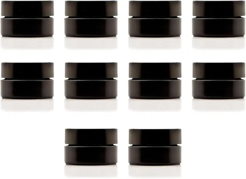 Miniatura 12 de Infinity Jars Tarro con tapa de rosca de 6.8 fl oz (6.76 fl oz) negro ultravioleta recargable estilo cosmético botella de viaje tarro de vidrio