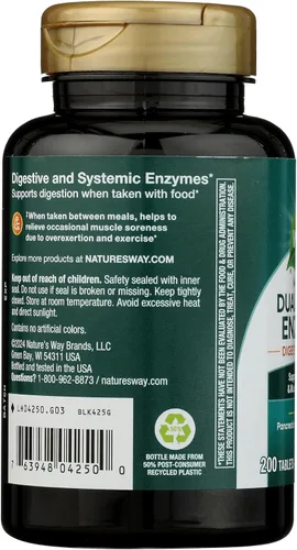 Miniatura 5 de Nature's Way La megacima, enzimas pancreáticas y sistémicas*, alivia el dolor muscular ocasional debido al sobreesfuerzo y el ejercicio*, soporte