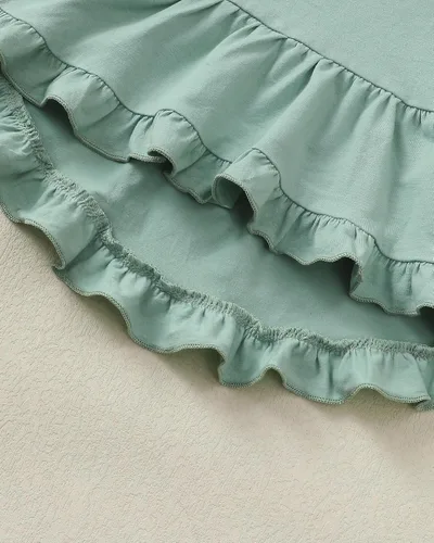 Miniatura 136 de Kucnuzki Conjunto de ropa para bebé niña pequeña, camisa de manga con volantes, pantalón floral, ropa de otoño e invierno para niña