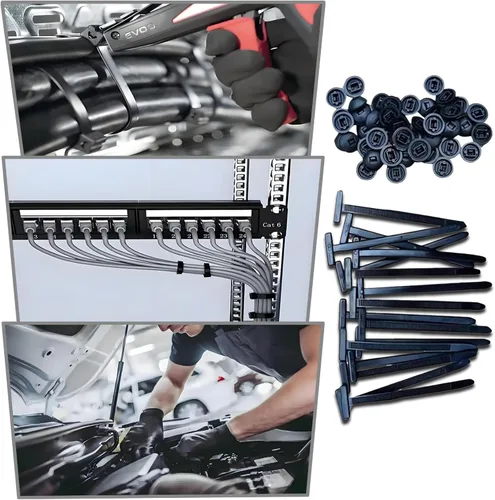 Miniatura 3 de Bridas de nailon autoblocantes de alta resistencia mejoradas 2026 con protección UV para reparación de automóviles, hogar y gestión de cables (100)