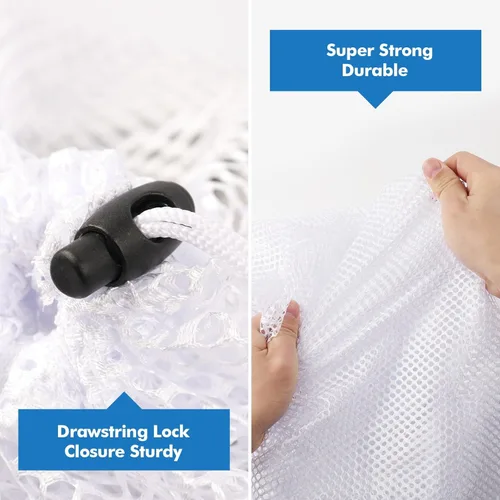 Miniatura 4 de 3 bolsas de malla para lavandería para lavadora, bolsas de malla jumbo para ropa delicada, ropa de cama, juguetes con cierre de cordón resistente