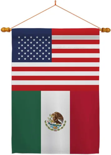 Miniatura 7 de Americana Home & Garden Bandera de la casa de la amistad de México, Estados Unidos, nación regional, internacional, país, área particular, pequeña