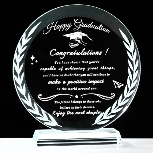 Qianwei Regalos de graduación, regalos de graduación para ella y él, cristal de maestría, academia de policía, enfermería, doctorado, universidad,