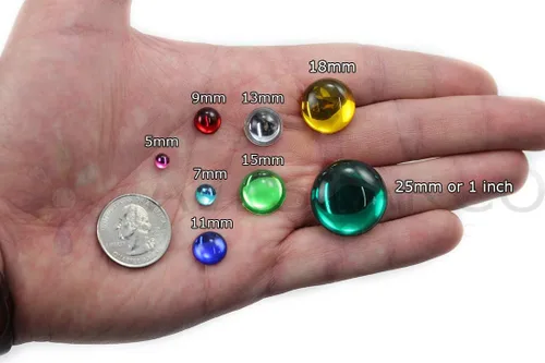Miniatura 2 de Allstarco Cabujones acrílicos redondos transparentes de 0.354 in, gemas de plástico para hacer joyas, aretes de bricolaje, colgantes - 75 piezas