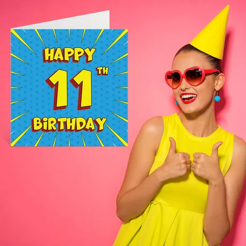 Miniatura 7 de Divertidas tarjetas de cumpleaños número 11 para niños y niñas, libro de cómics, tarjeta de feliz cumpleaños para hermana, nieta, nieto, hijo, hija