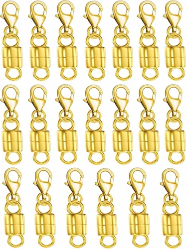 Miniatura 17 de Dailyacc Collar magnético de langosta Cierres y cierres de seguridad de oro de 14 quilates y plata convertidores de joyería para pulseras y extensor