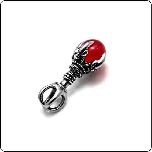 Miniatura 4 de Fusamk Punk Rock - Collar con colgante de bola de cristal de titanio con forma de dragón cadena de eslabones de 24 pulgadas