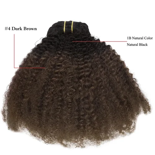 Miniatura 4 de Anrosa Extensiones de cabello rizado con clip, cabello humano 3C 4A afro rizado con clip, cabello natural, remy real, extensiones de cabello humano