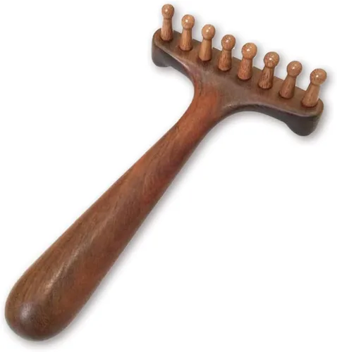 Miniatura 13 de OULIGET Herramientas de masaje Gua Sha de madera natural antiestática, herramienta Gua Sha facial de madera para ojos, herramienta de masaje manual