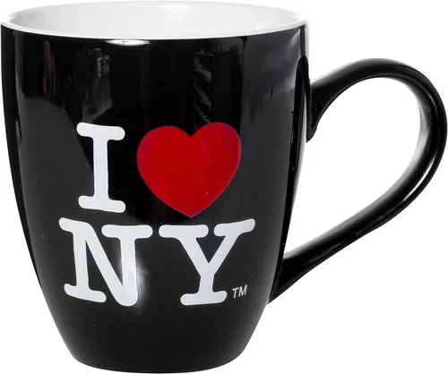 Miniatura 2 de Artisan Owl I Love New York - Taza de café bistró de cerámica con licencia oficial de 16 onzas, 4.5 pulgadas de alto (negro)
