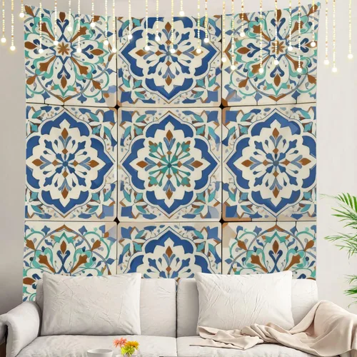 Miniatura 53 de Shrahala Circles Tapestry, Abstract Art With Various Circles Wall Hanging Hd Print Polyester Backdrop For Dorm Room Bedroom 30 X 40 In