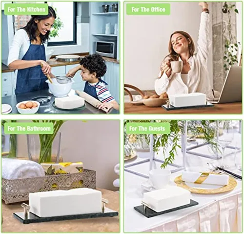 Miniatura 4 de Servilletas desechables para baño, servilletas blancas desechables para cena, toalla de papel para invitados, toallas de mano suaves y absorbentes