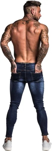 Miniatura 6 de GINGTTO - Jeans rasgados, elásticos y ajustados para hombre