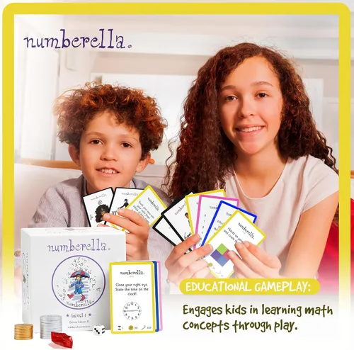 Miniatura 3 de Numberella Juego de cartas de matemáticas de lujo para niños - Nivel 1 Edades 7 a 10, grados 2 a 4 Mesas de matemáticas mentales y tiempos