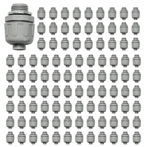 Miniatura 11 de Conectores de conducto, conector hermético de líquido de 1/2 pulgada NPT no metálico para accesorios de conducto flexible eléctrico de PVC, 180