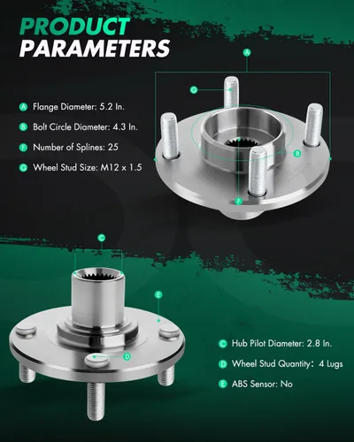 Miniatura 10 de SCITOO Rodamiento de rueda delantera 2000-2011 para Focus 518510 Nuevo conjunto de cubo de rueda izquierda o derecha 4 lengüetas con ABS 1 unidad