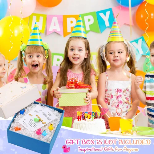 Miniatura 6 de Unittype 24 piezas de regalos inspiradores, mini patos de resina a granel con tarjetas de texto "You're Great", bolsas de organza, regalos