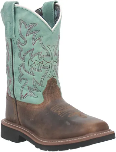 Miniatura 2 de Dan Post Botas Niños Niñas Nia Tooled Inlay Punta cuadrada Botas Casual Mid Calf - Azul