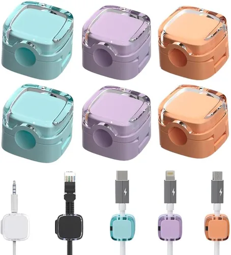 Miniatura 8 de 6 Pack de Clips Magnéticos para Gestión de Cables, Organizador Magnético de Cables Nuevo 2024, Soporte de Almacenamiento de Cables de Carga USB