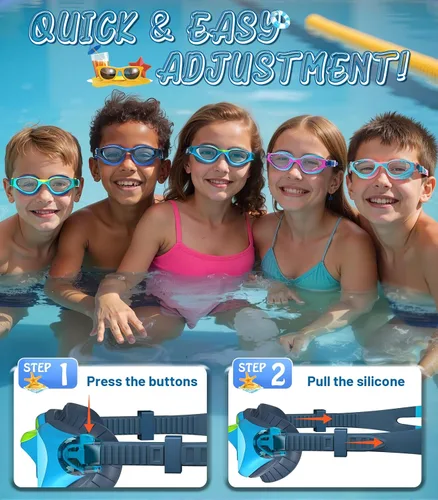 Miniatura 6 de Kids Swim Goggles, Anti-Fog UV Protection, Leakproof Adjustable Strap Swimming Goggles for Boys Girls Ages 6–14 Bluegreen - Lente azul