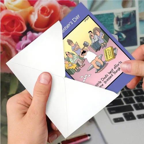 Miniatura 6 de NobleWorks - Paquete de 3 divertidas tarjetas de felicitación del día del padre con sobres (1 diseños, 3 cada uno) - Bangkok C0128FDG-C3x1