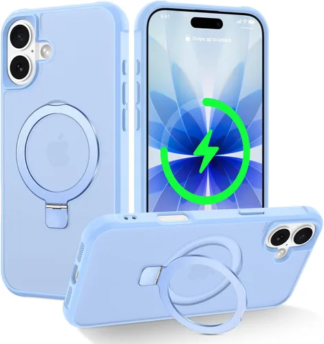 Miniatura 20 de CHAOFEnG Funda magnética compatible con iPhone 11 con soporte, prueba de caídas de grado militar, compatible con imán, anillo translúcido, parte
