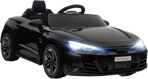Aosom Carro de juguete con licencia Audi RS e-tron GT de 12V para niños, vehículo eléctrico con control remoto para padres, música, luces, para Negro