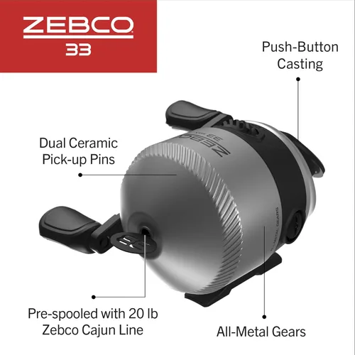 Miniatura 4 de Zebco 33 Spincast - Carrete de pesca, recuperación intercambiable a derecha o izquierda, alerta de mordida incorporada, engranajes totalmente