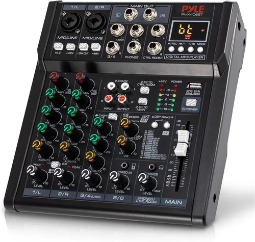 Miniatura 9 de Mezclador de audio inalámbrico profesional Pyle DJ - Mezclador de sonido con controlador Bluetooth de 4 canales, interfaz de audio USB, 2 entradas