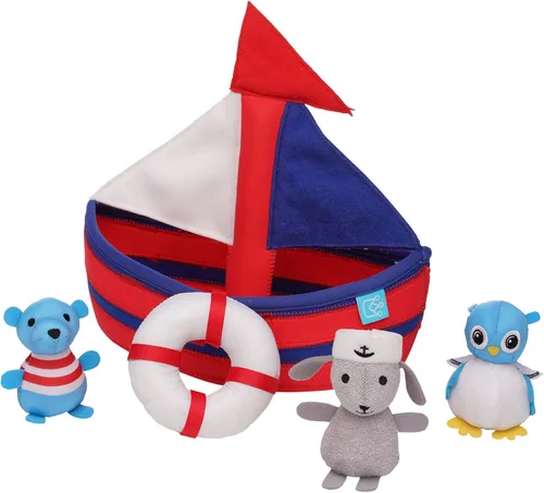Miniatura 10 de Manhattan Toy Neopreno Whale - Juguete de baño flotante de 5 piezas con esponjas de secado rápido y juguete para chorros
