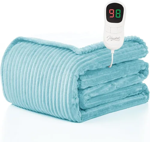 Miniatura 15 de Homemate Manta térmica eléctrica de 50 x 60 pulgadas, manta térmica de 1/2/4/6/8 horas de apagado automático, 10 niveles de calor, protección contra