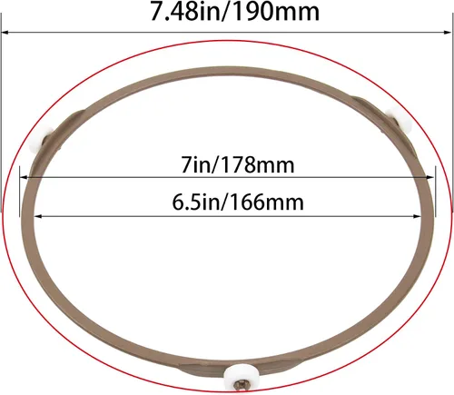 Miniatura 2 de 1 juego de acoplador giratorio para microondas y placa de vidrio, anillo de rueda de soporte de rueda de diámetro exterior de 7 pulgadas/7.008 in