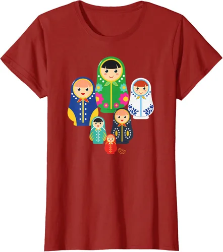 Miniatura 57 de Matryoshka Russian Nesting Dolls, Rusia - Camiseta de regalo, Azul / Patchwork, S