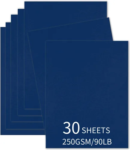 Miniatura 16 de 30 hojas de cartulina negra de 8.5 x 11 pulgadas, 250 gsm/90 libras, papel de cartulina grueso y suave, perfecto para invitaciones, menús, tarjetas