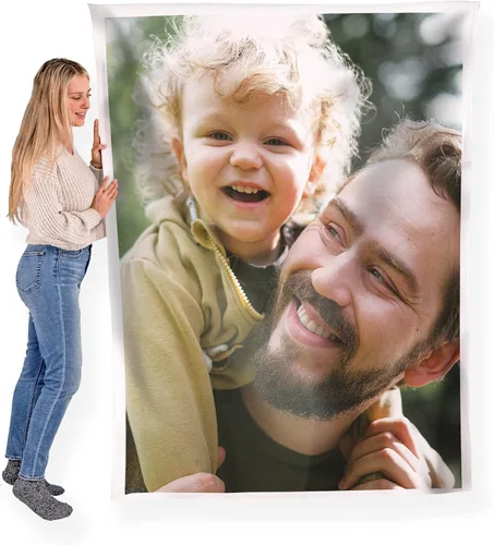 Miniatura 31 de FrameStory Manta personalizada con fotos y texto, totalmente personalizable con tus fotos y mensajes, manta de forro polar suave y suave, 30 x 40