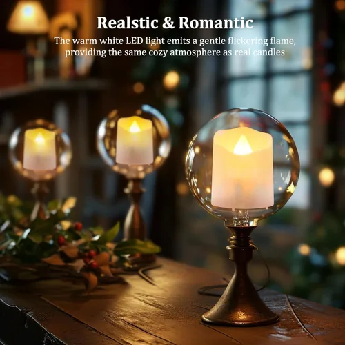 Miniatura 4 de Velas LED recargables con control remoto, 6 velas LED parpadeantes sin llama, velas de batería parpadeantes para decoración de Halloween, Navidad