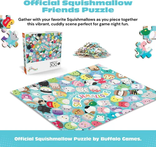 Miniatura 2 de Buffalo Games Squishmallow Friends - Rompecabezas de 300 piezas, 21.25 x 15 pulgadas, rompecabezas de piezas grandes para adultos, collage colorido
