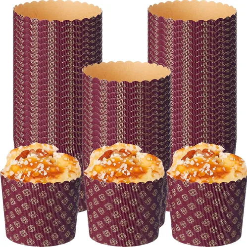 Miniatura 10 de FoldTier 24 moldes para pan de Pascua, moldes de papel corrugado para hornear, forma de papel redondo para pasteles, panettone, cocina, muffins