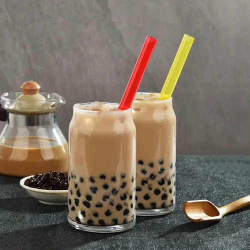 Miniatura 4 de ALINK 12 popotes Boba reutilizables, 10.5 pulgadas de largo x 0.51 pulgadas de ancho, pajitas de plástico para té de burbujas, perlas de tapioca