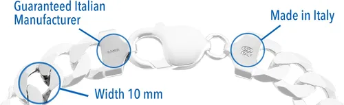 Miniatura 2 de QUADRI - Cadena de eslabones cubanos extra brillante para hombre de 0394in en plata de ley 925 con corte de diamante italiano - 18 a 30 pulgadas