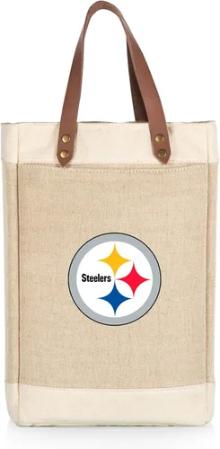 Miniatura 3 de PICNIC TIME NFL Pinot - Jute 2 Bottle Insulated Wine Bag - Wine Tote Bag - Wine Gift Bag, (Beige)
