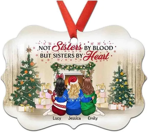 Miniatura 22 de Adorno personalizado con texto en inglés «Best Friend are Hard to Find Because The Very Best is Already Mine», adorno de Navidad personalizado 2023