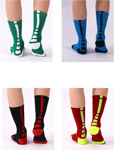 Miniatura 8 de 5 pares de calcetines deportivos deportivos para hombre calcetines de compresión largos acolchados de baloncesto de élite talla 65-115